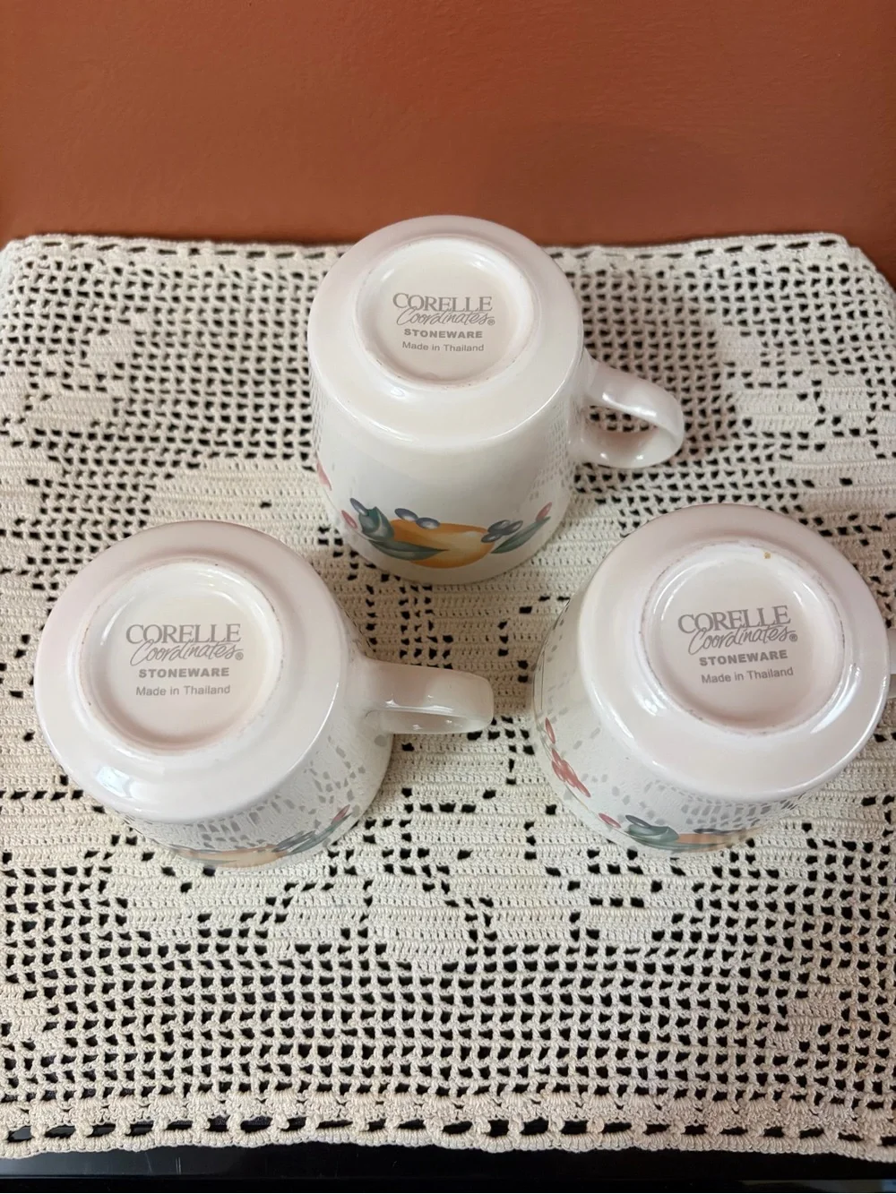 Corelle Coordinates Cups, set of 3 Fruit Design